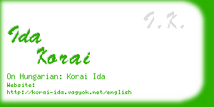 ida korai business card